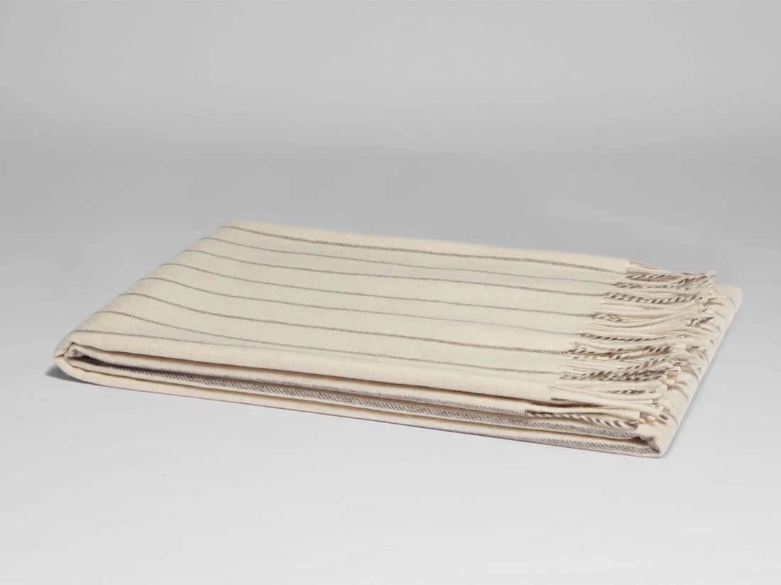 Plaid Kaschmir-Mischung Stripe Ivory 130x190 from Yumeko