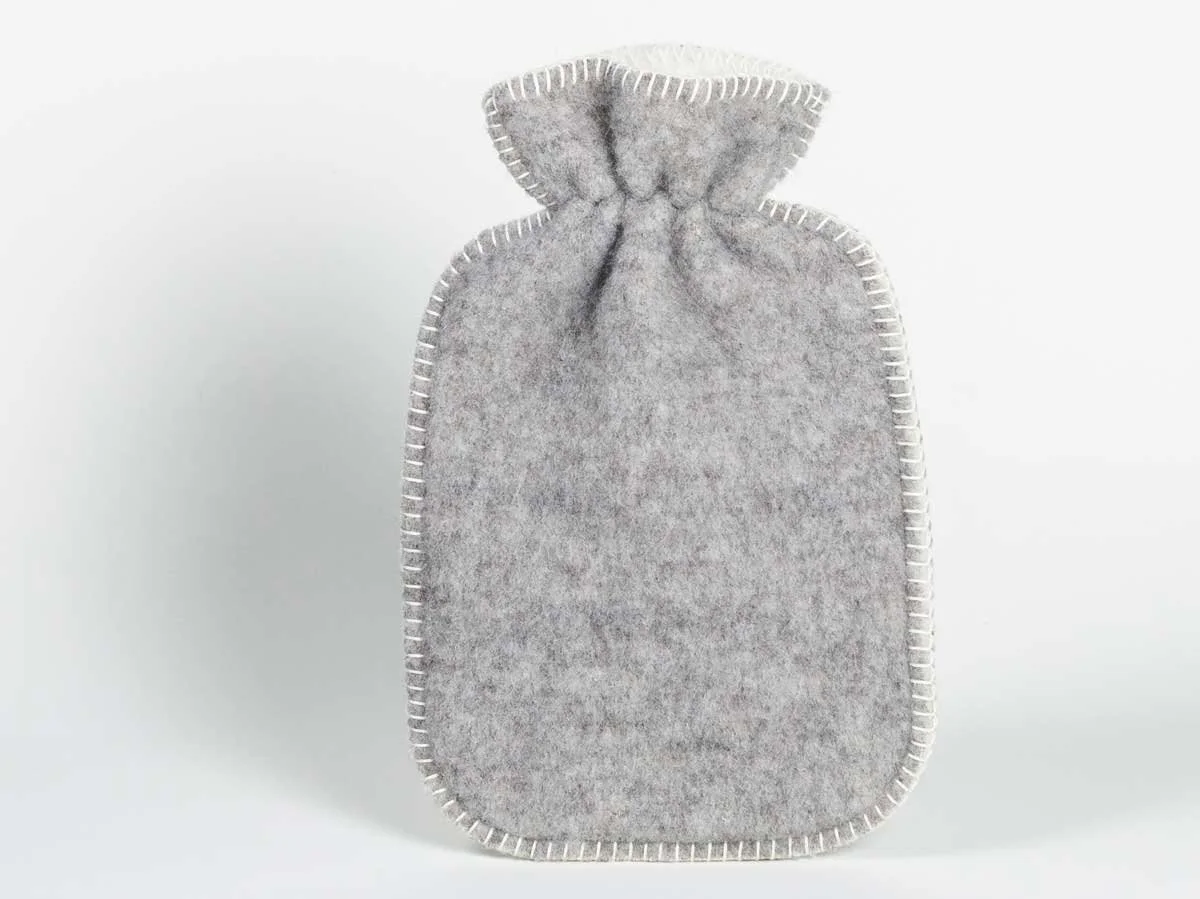 Wärmflaschenbezug Wolle Grey Melange via Yumeko