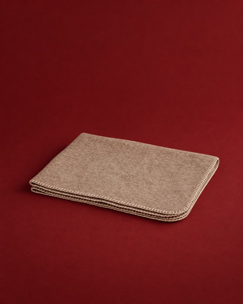 Babydecke Merinowolle camel melange