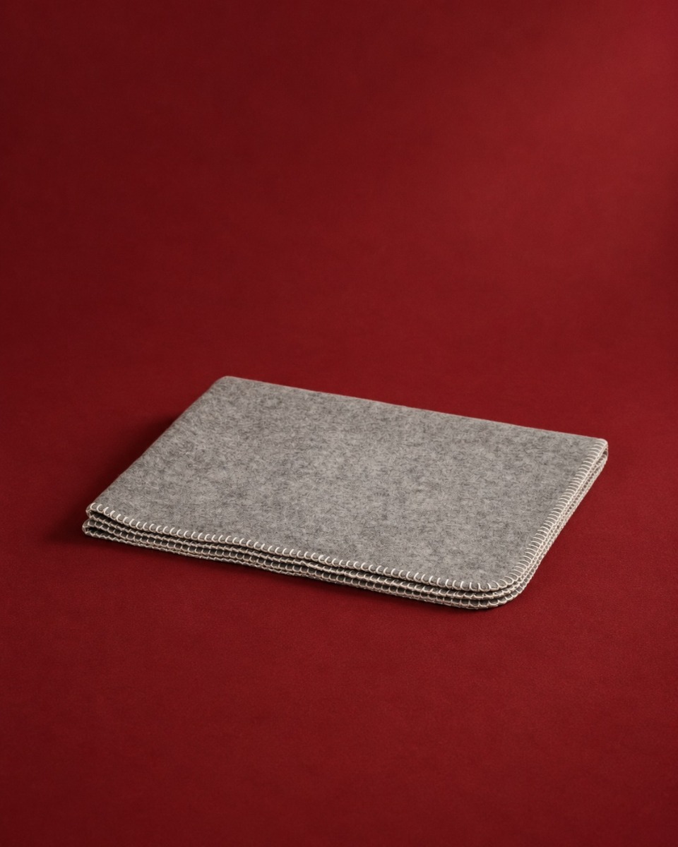 Babydecke Merinowolle grey melange