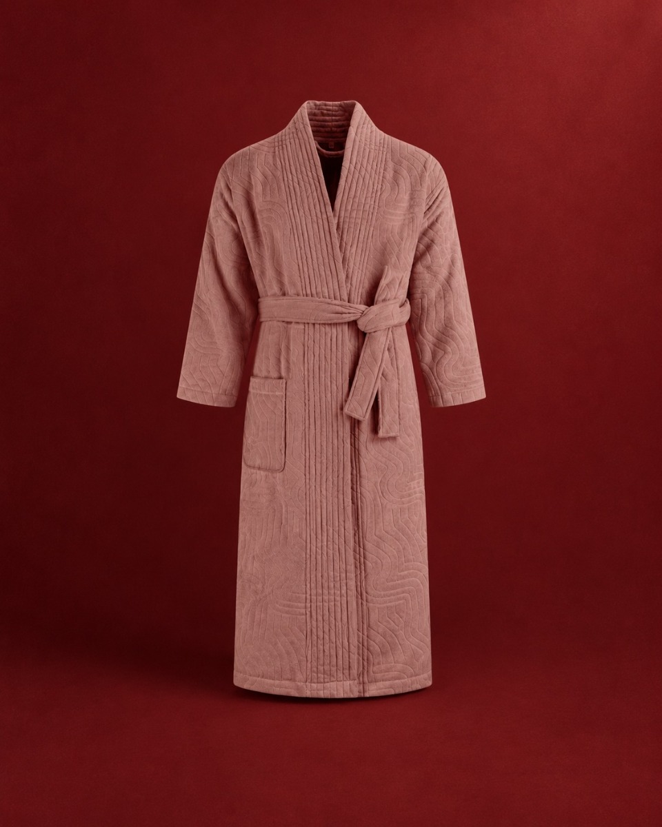 Bademantel Velours blush rose