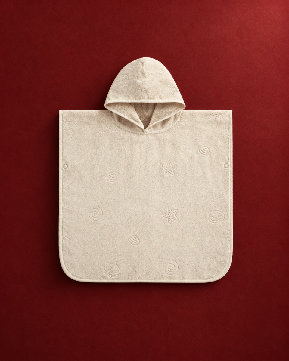 Badeponcho Velours seashell soft sand
