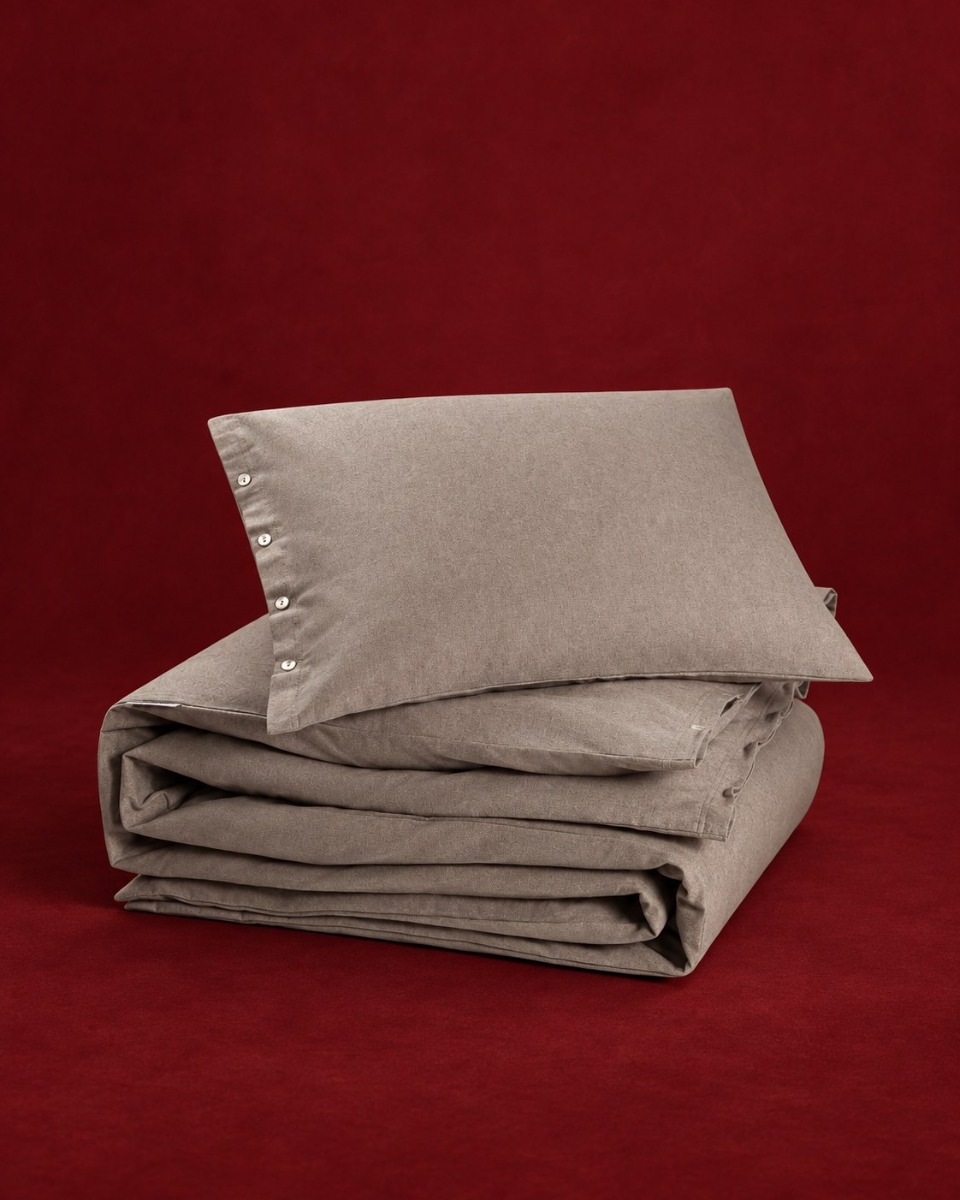 Flanell-Bettwäsche Stone Brown
