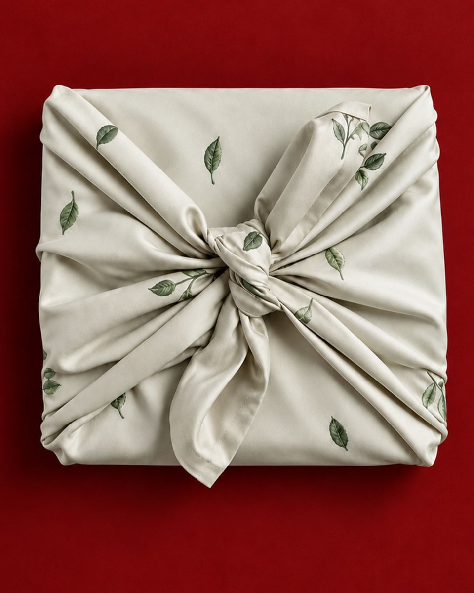 Wiederverwendbares Geschenktuch botanical groß